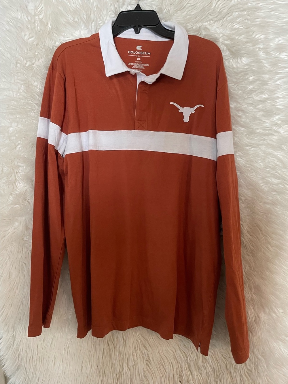 Texas Longhorns Colosseum NWT Men’s “Too Cool For School” Long Sleeve Polo-XL